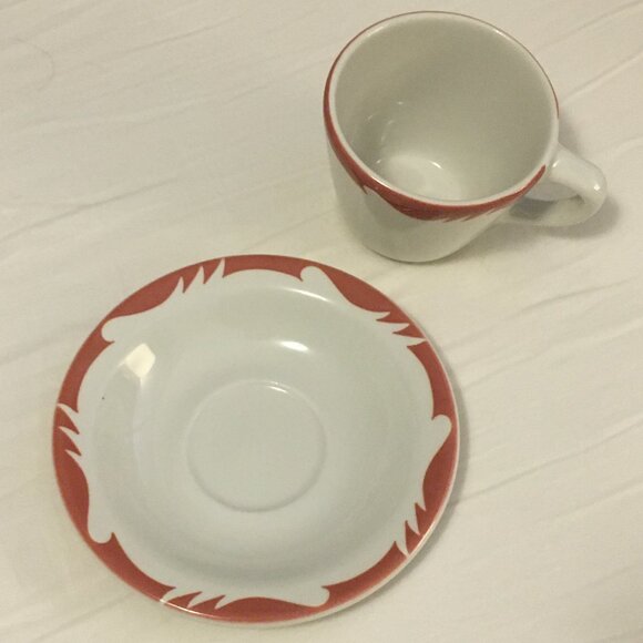 MCM J. E Heath England Restaurant Coral Wave Scroll Cup and Saucer Set #1 - Picture 14 of 15